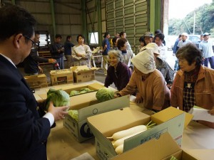 出荷規格を確認する生産者