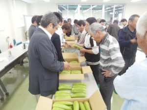 査定品を確認する生産者（5月12日)